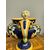 Centrotavola in maiolica con anse a mascheroni '800 Napoli mis 32x40