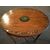 Tavolino sheraton ovale in satin wood con dipinti floreali inglese