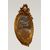 Specchiera ovale verticale con cimasa stile Luigi XV del 1800 dorata foglia oro