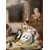 Olio su tela inglese del 1800 "Scena familiare" all'aperto