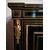 Credenza francese stile Boulle del 1800 in legno ebanizzato e ricche applicazioni in bronzo scena galante