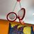 Lampadario Chandelier anni 60 Atomic vetro e legno . Tre luci modernariato – deisgn 