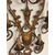 Coppia di apliques in bronzo dorato a sei fiamme. Fine 800