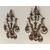 Coppia di apliques in bronzo dorato a sei fiamme. Fine 800