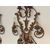 Coppia di apliques in bronzo dorato a sei fiamme. Fine 800