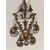 Coppia di apliques in bronzo dorato a sei fiamme. Fine 800