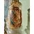 Magnifica coppia di vasi da Farmacia in vetro soffiato dorati e dipinti - H 53 cm - Inizio '900