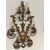 Coppia di apliques in bronzo dorato a sei fiamme. Fine 800