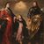 Antico dipinto italiano religioso Sacra Famiglia del XVIII secolo