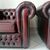 Coppia di poltrone chesterfield club inglese originale nuova in pelle bordeaux 