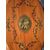 Tavolino inglese stile satinwood del 1800 con pitture e putto