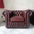 Coppia di poltrone chesterfield club inglese originale nuova in pelle bordeaux 