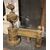 AL316 - Coppia di alari in bronzo dorato con coppe, epoca '800, misure cm L 40 x H 45 x P 50