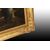 Olio su tela francese del 1800 raffigurante Bosco con coppia di Cervi