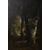 Olio su tela francese del 1800 raffigurante Bosco con coppia di Cervi