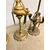 Antico gruppo di 5 lucerne in bronzo dorato, '800 mis63x16cm