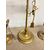 Antico gruppo di 5 lucerne in bronzo dorato, '800 mis63x16cm