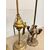 Antico gruppo di 5 lucerne in bronzo dorato, '800 mis63x16cm