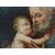 Quadro olio su tela Giuseppe e il bambino XVIII sec. scuola bolognese Italia
