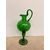 Antico versatoio brocca primi '900 in vetro verde soffiato, Empoli, h 40 cm