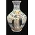 Bottiglia in maiolica a smalto berettino con figura di San Domenico.Faenza.