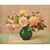 Quadri Antichi, Natura Morta, Vaso Di Fiori Di Rose, Epoca Novecento, Art Deco. (QF640)
