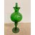 Antico versatoio brocca primi '900 in vetro verde soffiato, Empoli, h 40 cm