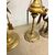 Antico gruppo di 5 lucerne in bronzo dorato, '800 mis63x16cm