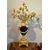 Coppia di candelabri Luigi XVI in bronzo dorato e percellana Sevres blu, Francia XIX secolo