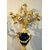 Coppia di candelabri Luigi XVI in bronzo dorato e percellana Sevres blu, Francia XIX secolo