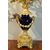 Coppia di candelabri Luigi XVI in bronzo dorato e percellana Sevres blu, Francia XIX secolo
