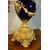 Coppia di candelabri Luigi XVI in bronzo dorato e percellana Sevres blu, Francia XIX secolo