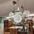 Lampadario Chandelier Mazzega anni 70 vetro e acciaio – sei luci  . Modernariato – design . h 50 L 50 