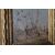 Antico dipinto di fine 800 di scuola Impressionista . Paesaggio firmato . Cornice dorata. Mis 42 x 42 