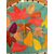 Antica poltroncina art decò 1940 in noce, seduta ricamata a foglie,70x52x44 cm