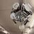 Lampadario Chandelier Mazzega anni 70 vetro e acciaio – sei luci  . Modernariato – design . h 50 L 50 