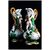 Coppia di sontuose brocche del 1800 in porcellana Sevres verde smeraldo con decori floreali