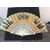 Openwork ivory fan with Pavese paper with watercolor prints with gallant and rustic scenes. France.     