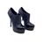 YVES SAINT LAURENT Scarpe con Tacco in Pelle Col. Blu Trib Too 40