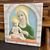 Antica placca vergine e bambino Lenci -Torino 1935 Abele Jacopi  ceramica policroma mis 34 x 31