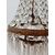 Lampadario stile Impero - mongolfiera con cristalli in vetro ed ottone -metà 900