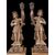 Bella coppia di angeli cerofori in legno policromo Italia Centrale XVI secolo