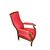 Poltrona francese stile Carlo X – Seconda metà '800, palissandro intarsiato e tessuto rosso