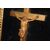 Crocifisso francese di inizio 1800 con Cristo in legno e stupenda cornice dorata