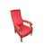 Poltrona francese stile Carlo X – Seconda metà '800, palissandro intarsiato e tessuto rosso
