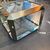 Coffee table anni 70  designer Rosselli Alberto per Saporti. Metallo cromato 55 x 55. h 40 