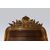 Specchiera francese stile Luigi XVI di metà 1800 dorata foglia oro con bellissima cimasa