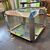 Coffee table anni 70  designer Rosselli Alberto per Saporti. Metallo cromato 55 x 55. h 40 