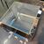 Coffee table anni 70  designer Rosselli Alberto per Saporti. Metallo cromato 55 x 55. h 40 