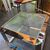 Coffee table anni 70  designer Rosselli Alberto per Saporti. Metallo cromato 55 x 55. h 40 